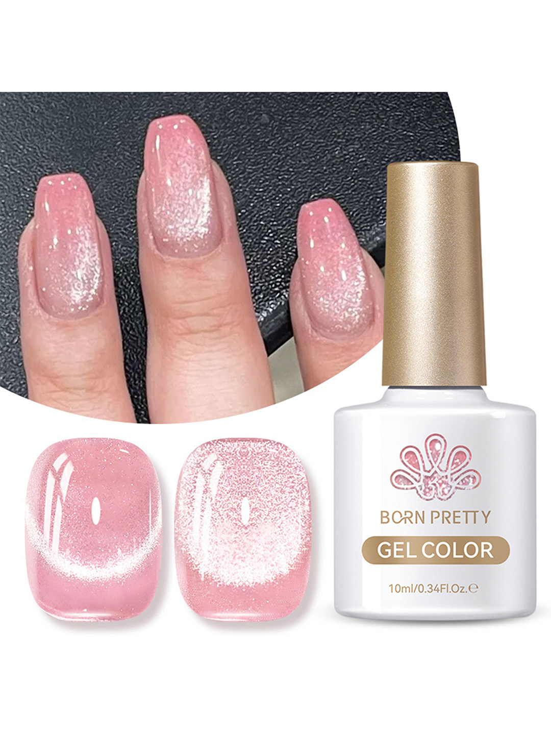BORN PRETTY Long Lasting High Gloss Crystal Cat Magnetic Gel Polish - 10ml - MY40 Myrtle