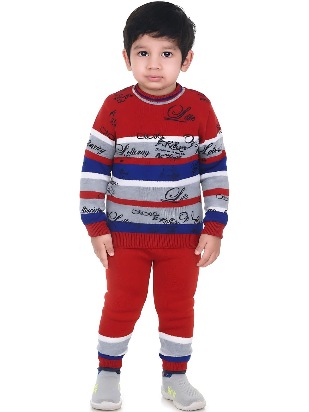 Rebiva Boys Striped Woollen Pullover