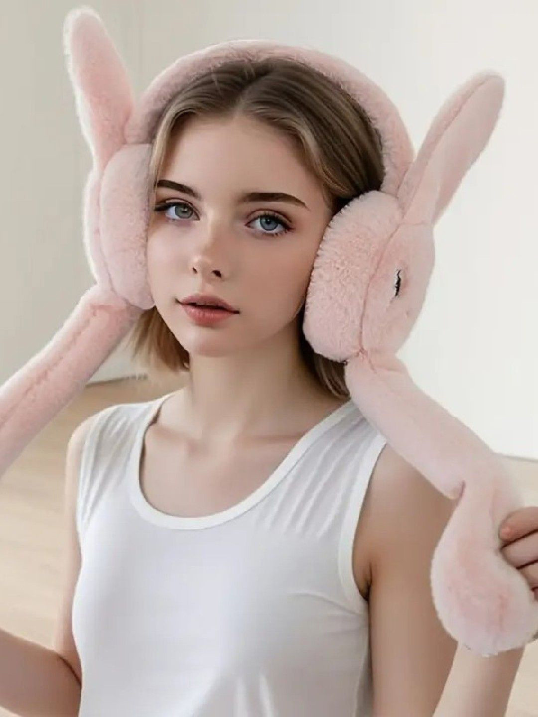 Poftik Women Moving Ears Earmuff Cap