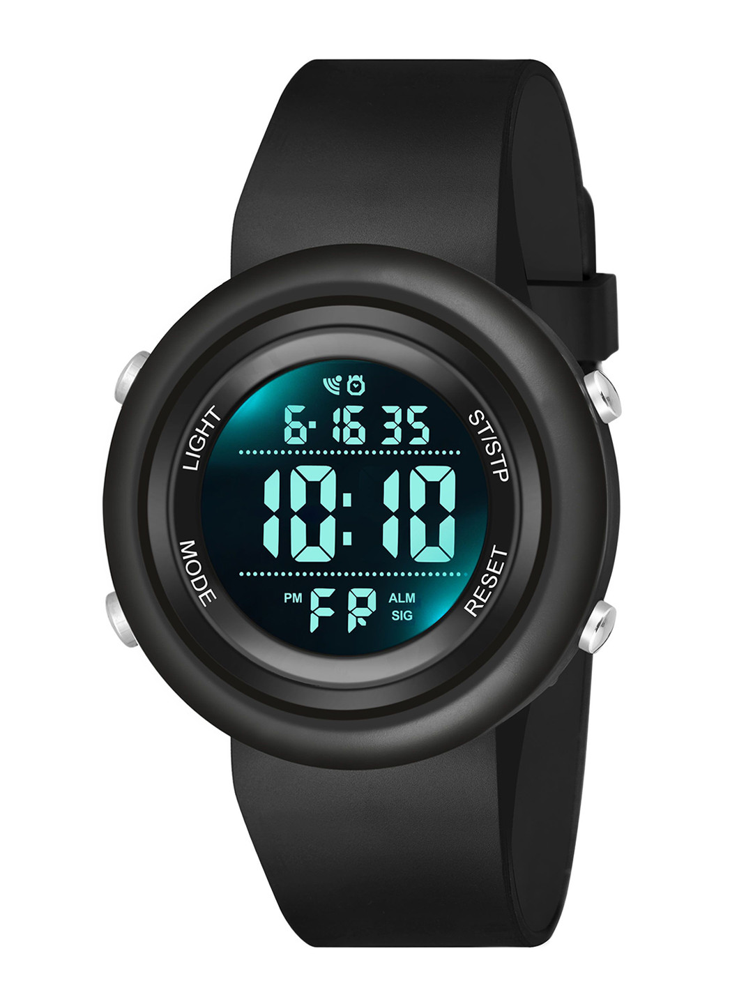 FROZIL Men Round Dial & Regular Straps Digital Multi Function Watch Fr-52-Black