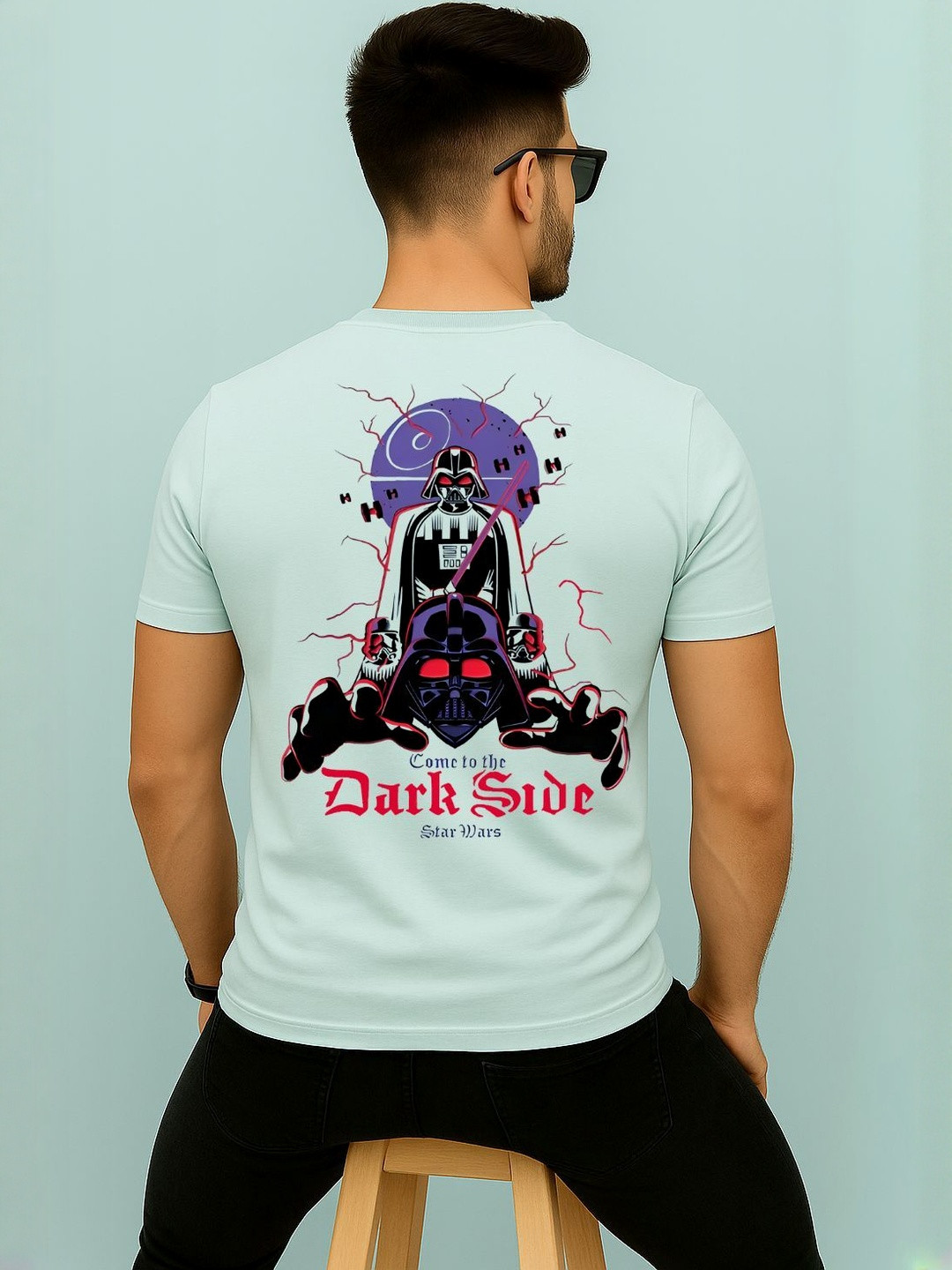 Kasendra Men Star Wars Graphic Printed Round Neck Slim Fit T-shirt