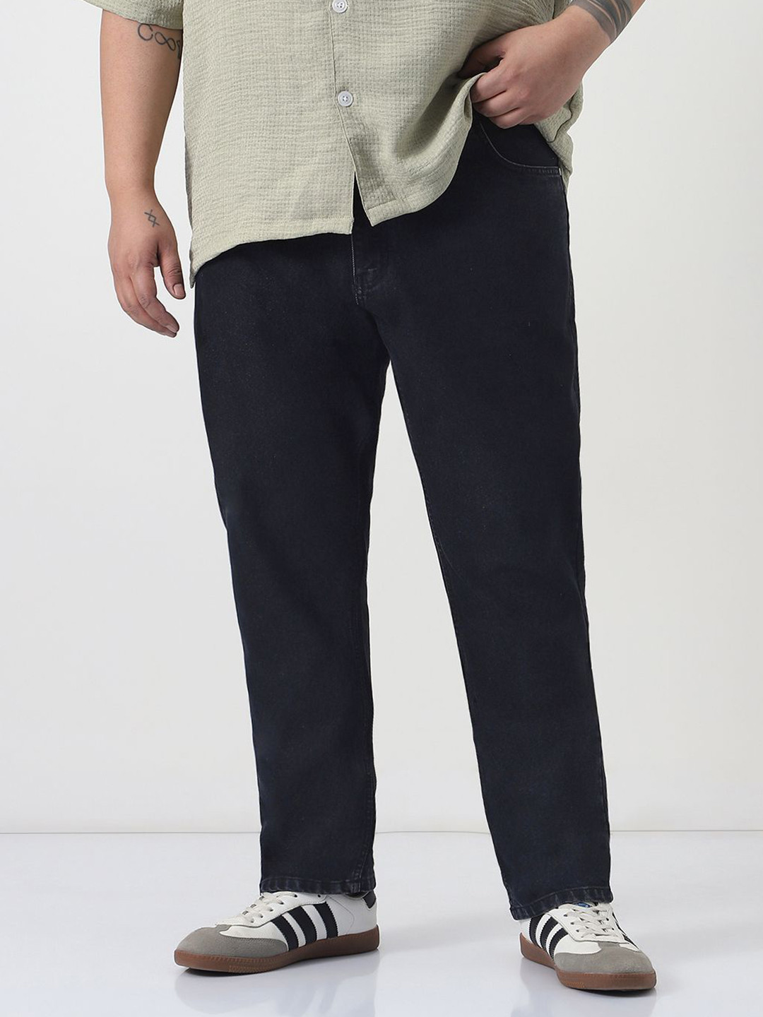 Urbano Plus Men Black Slim Fit Washed Denim Stretchable Jeans