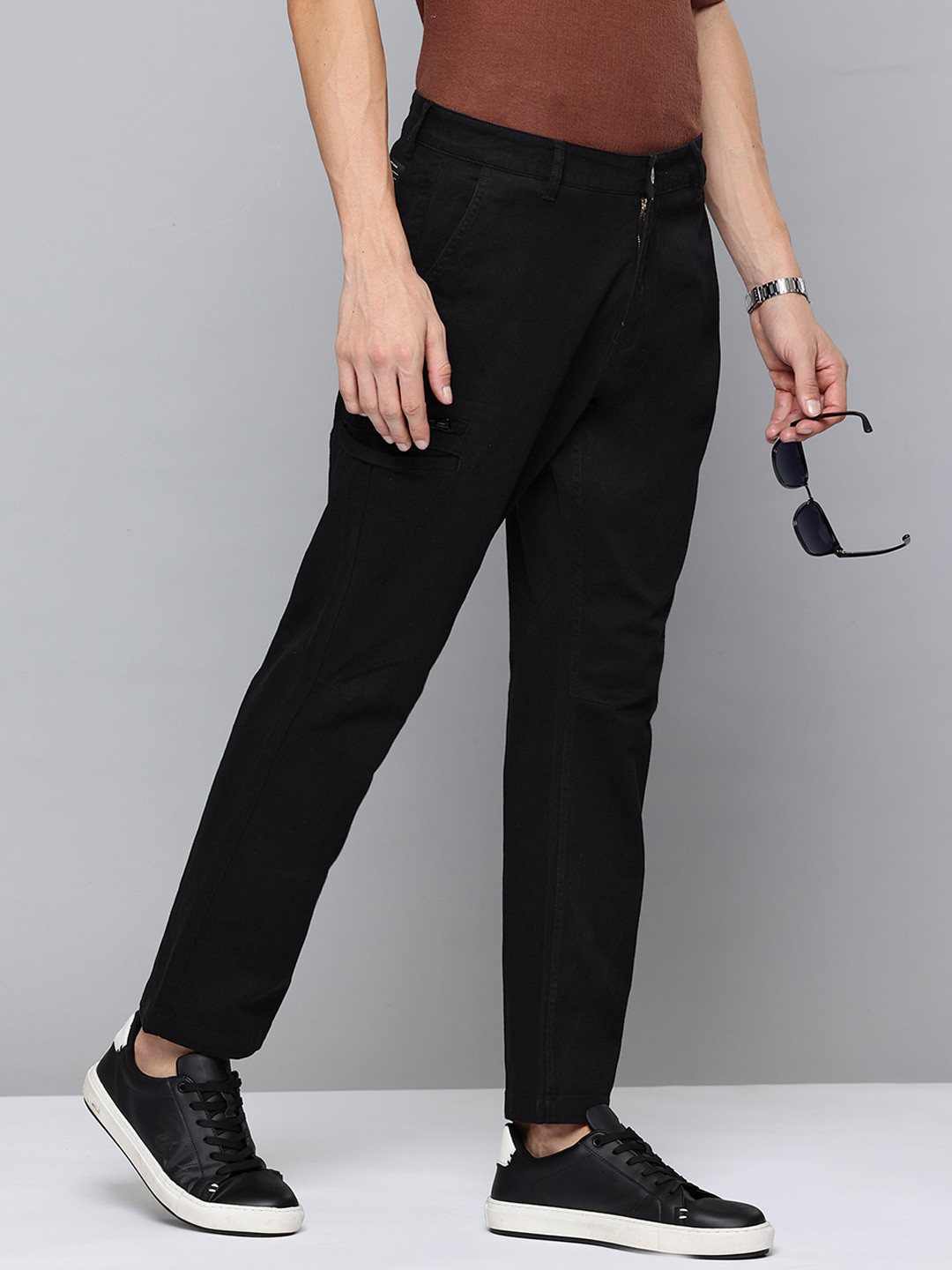 Flying Machine Men Relaxed Fit Twill Cargo Pants