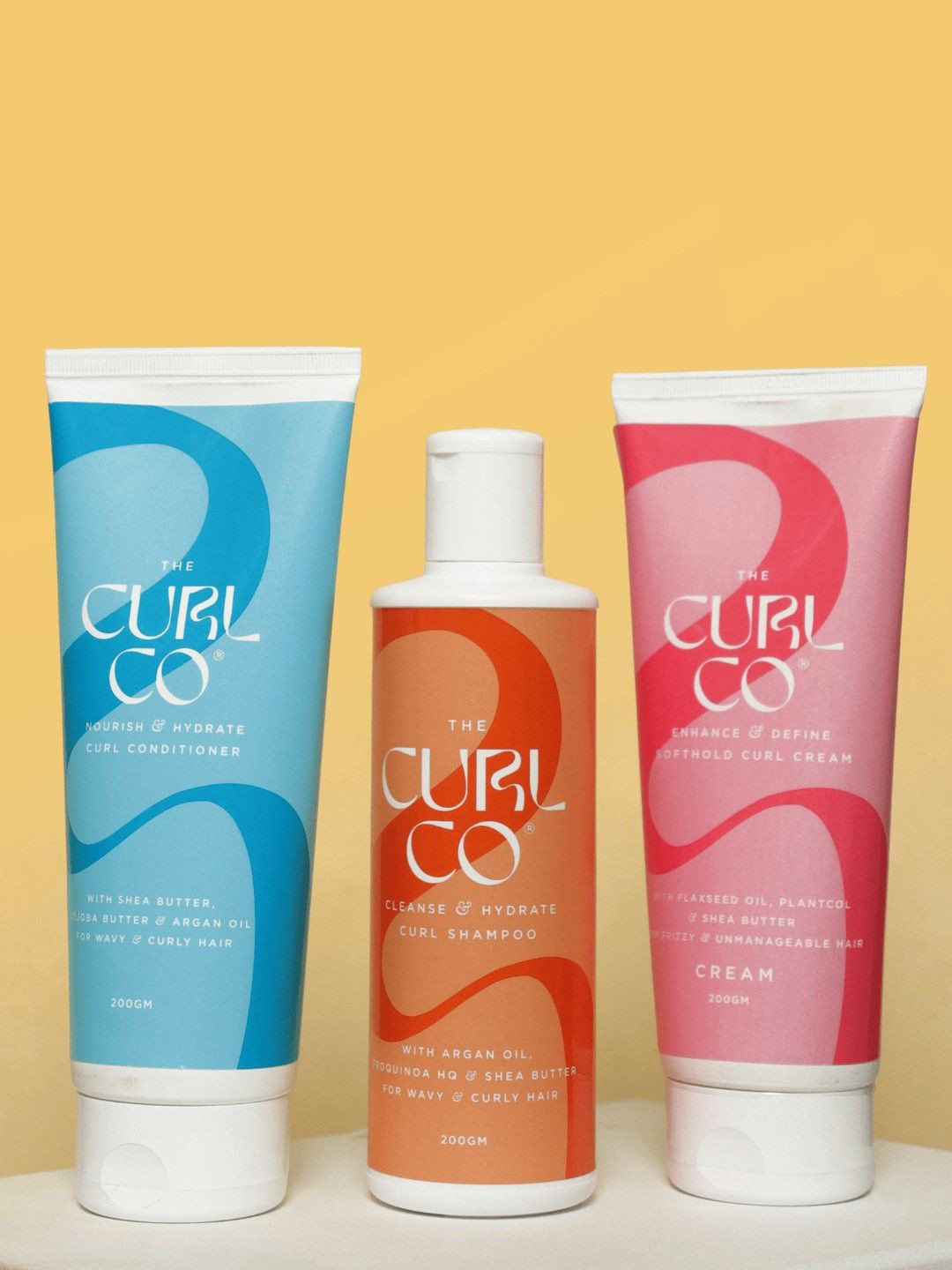 The Curl Co Set Of 2 Strong Hold Curl Cream & Hydrating Curl Gel- 150 g Each