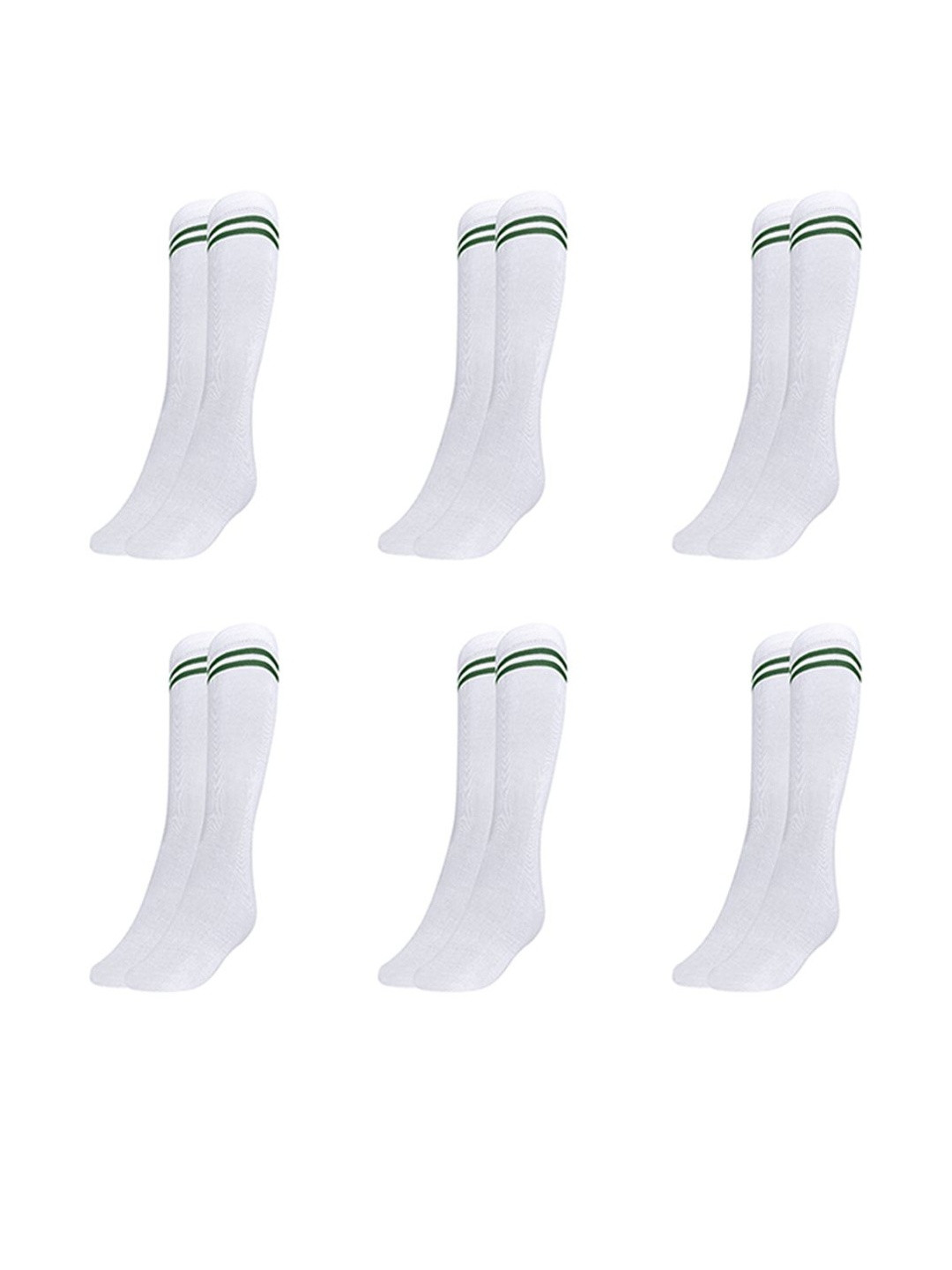 MUKHAKSH Boys White Pack Of 6 White Calf Length Socks