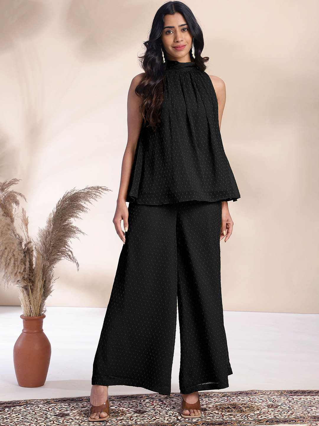 Aditi Wasan Woven Design Pure Cotton Tunic With Trousers