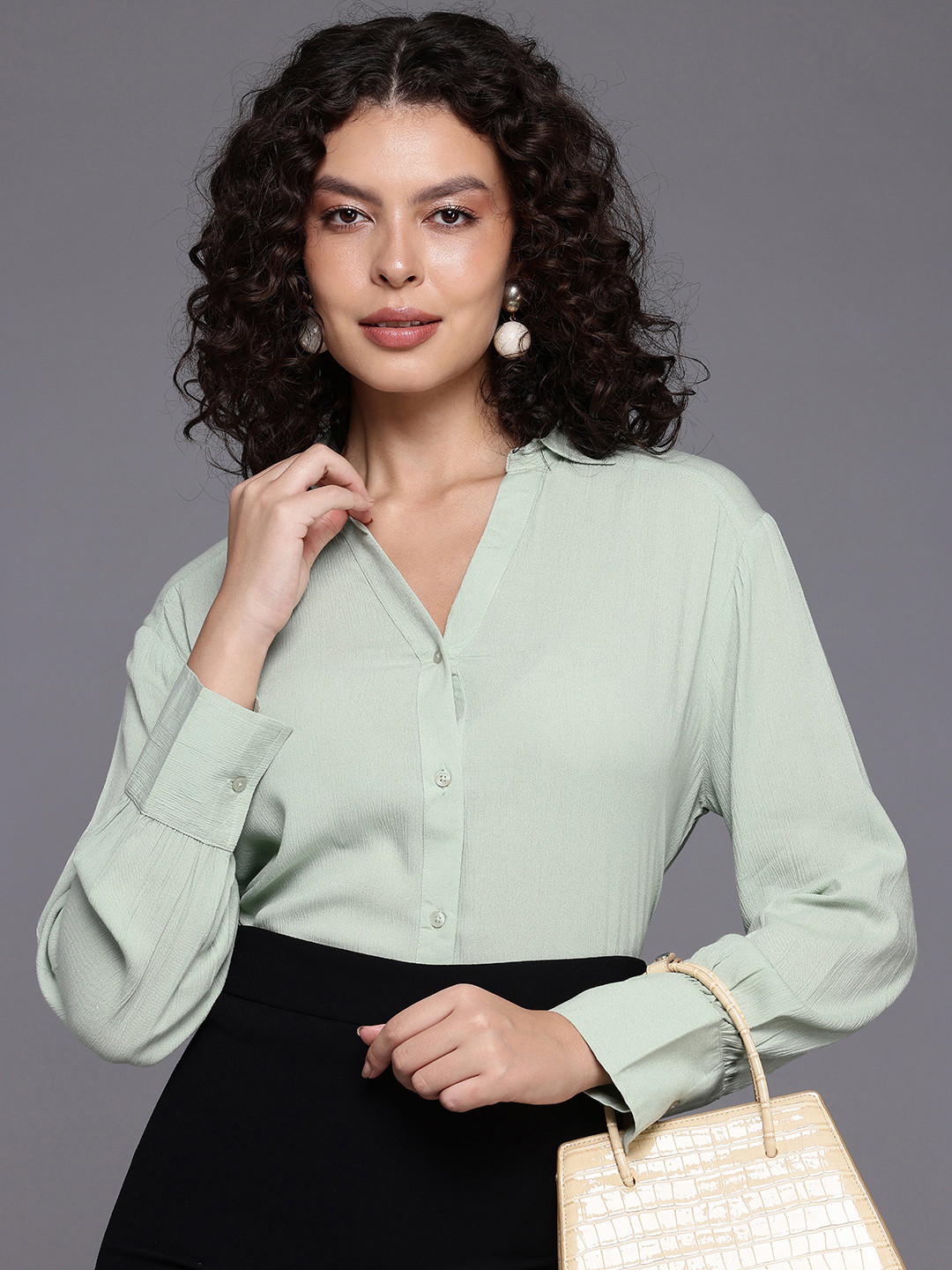 Allen Solly Woman Spread Collar Casual Shirt