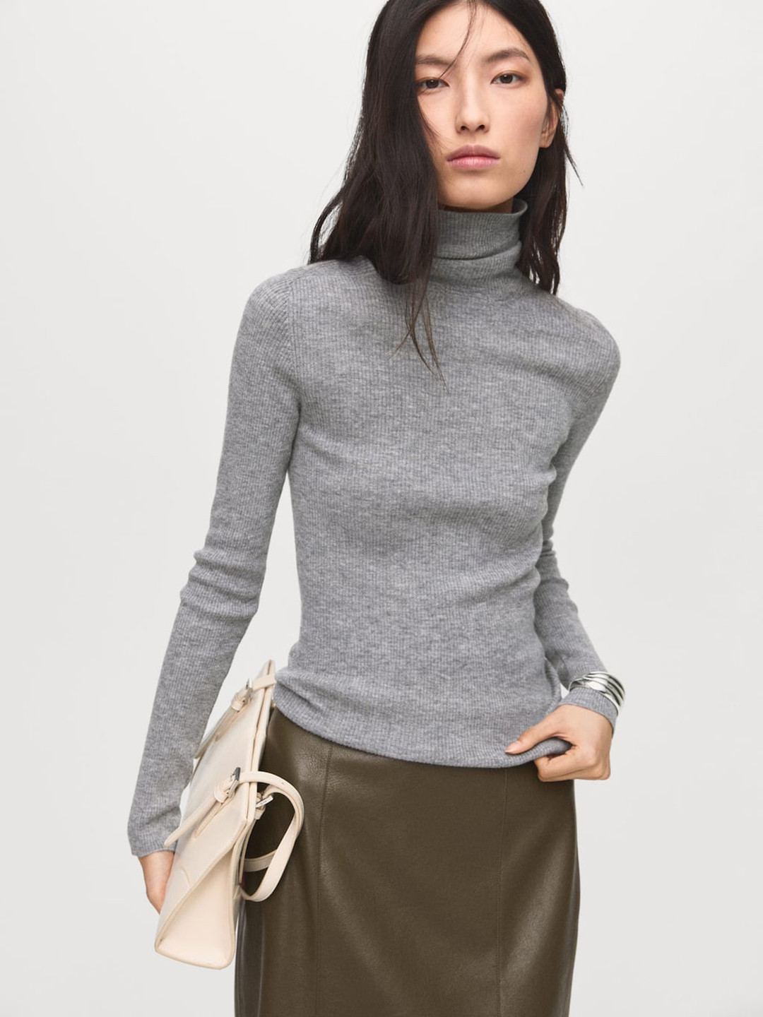MANGO High Neck Pure Wool Sweater
