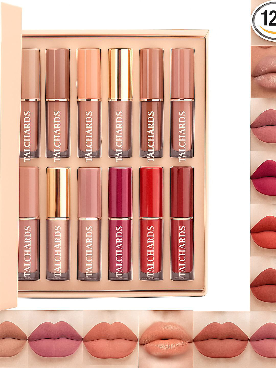 Talchards Set Of 12 Liquid Lipstick - 2.5 ml Each - 01-02-03-04-05-06-07-08-09-10-11-12