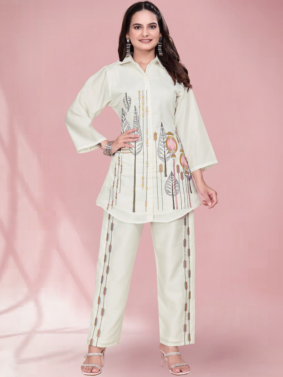 KAAYISHA FEB Women Ethnic Motifs Printed Cotton Top with Trousers