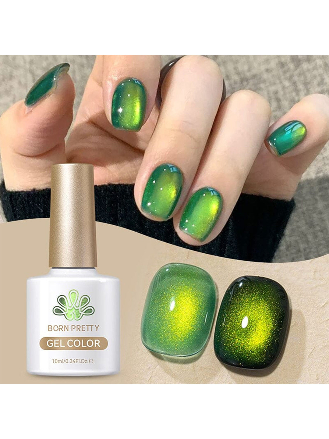 BORN PRETTY Long Lasting Polaris 9D Cat Eye Magnetic Gel Polish-10ml-MY34 Wormhole