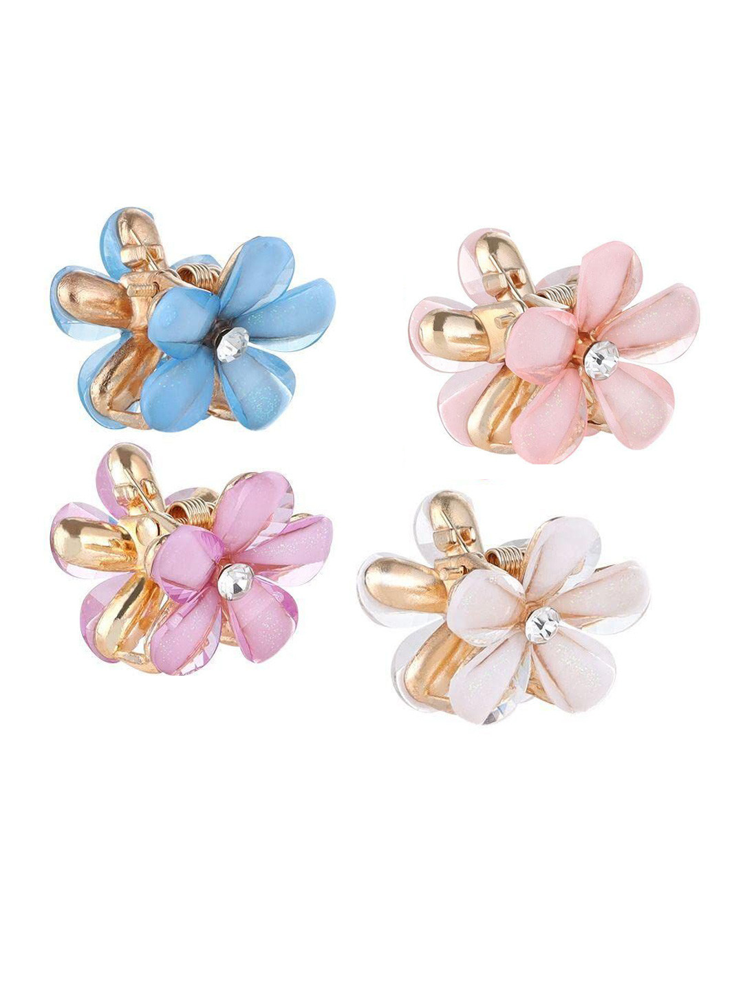 Axpro Girls Set of 4 Mini Pearls Hair Claw Clip