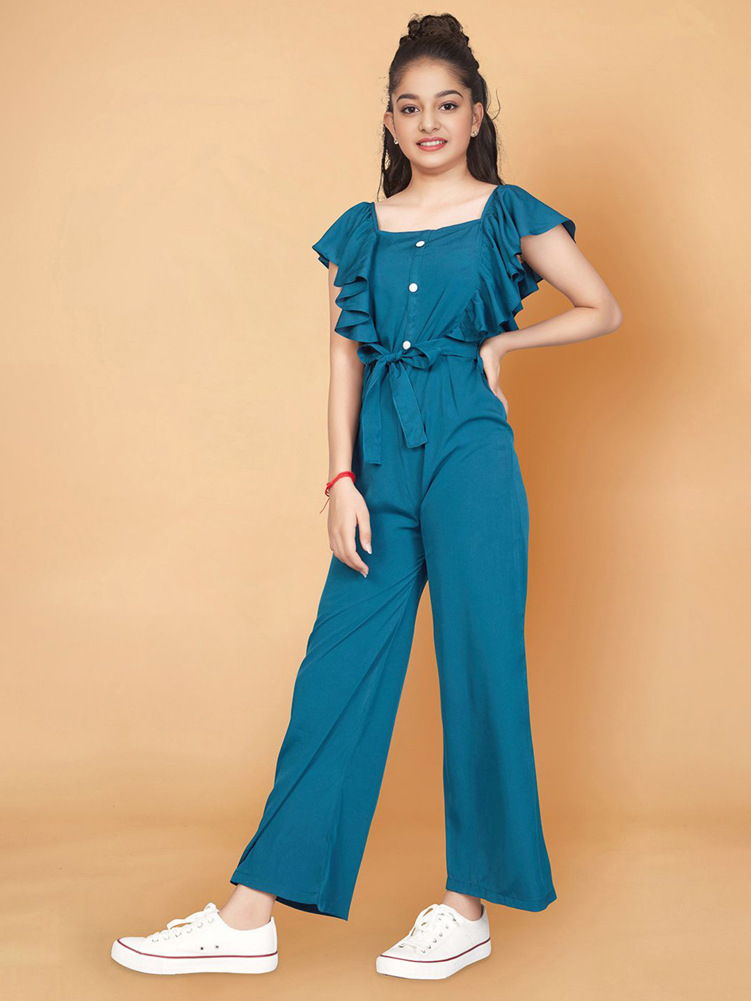 BAESD Girls Square Neck Basic Jumpsuit