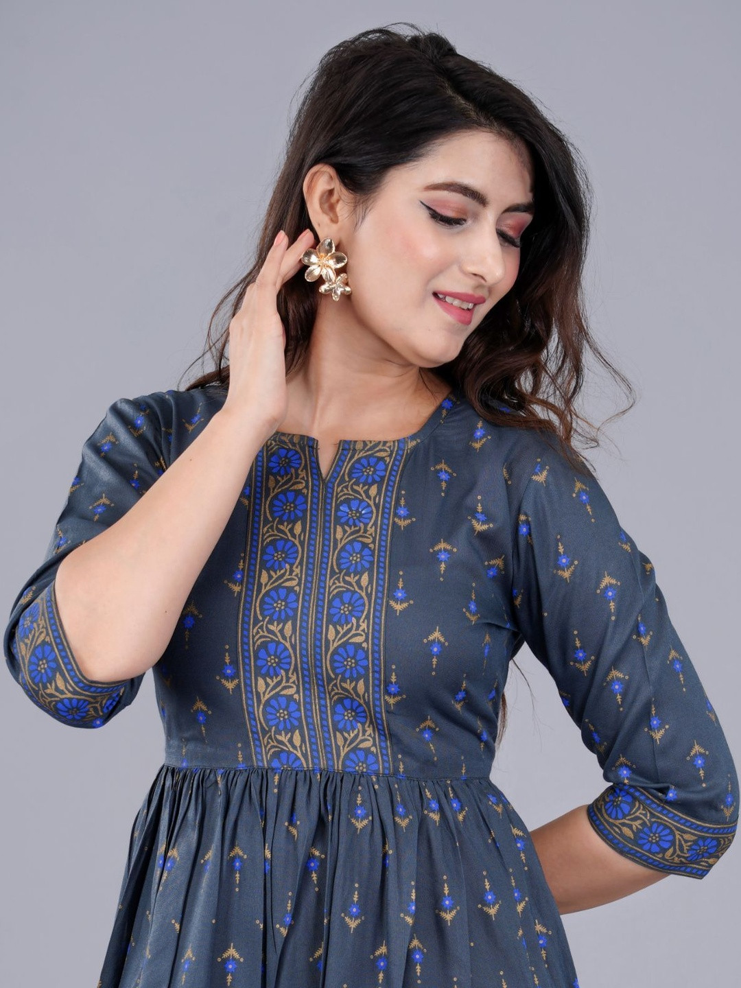 ZELA Viscose Rayon Printed Ethnic Tunic