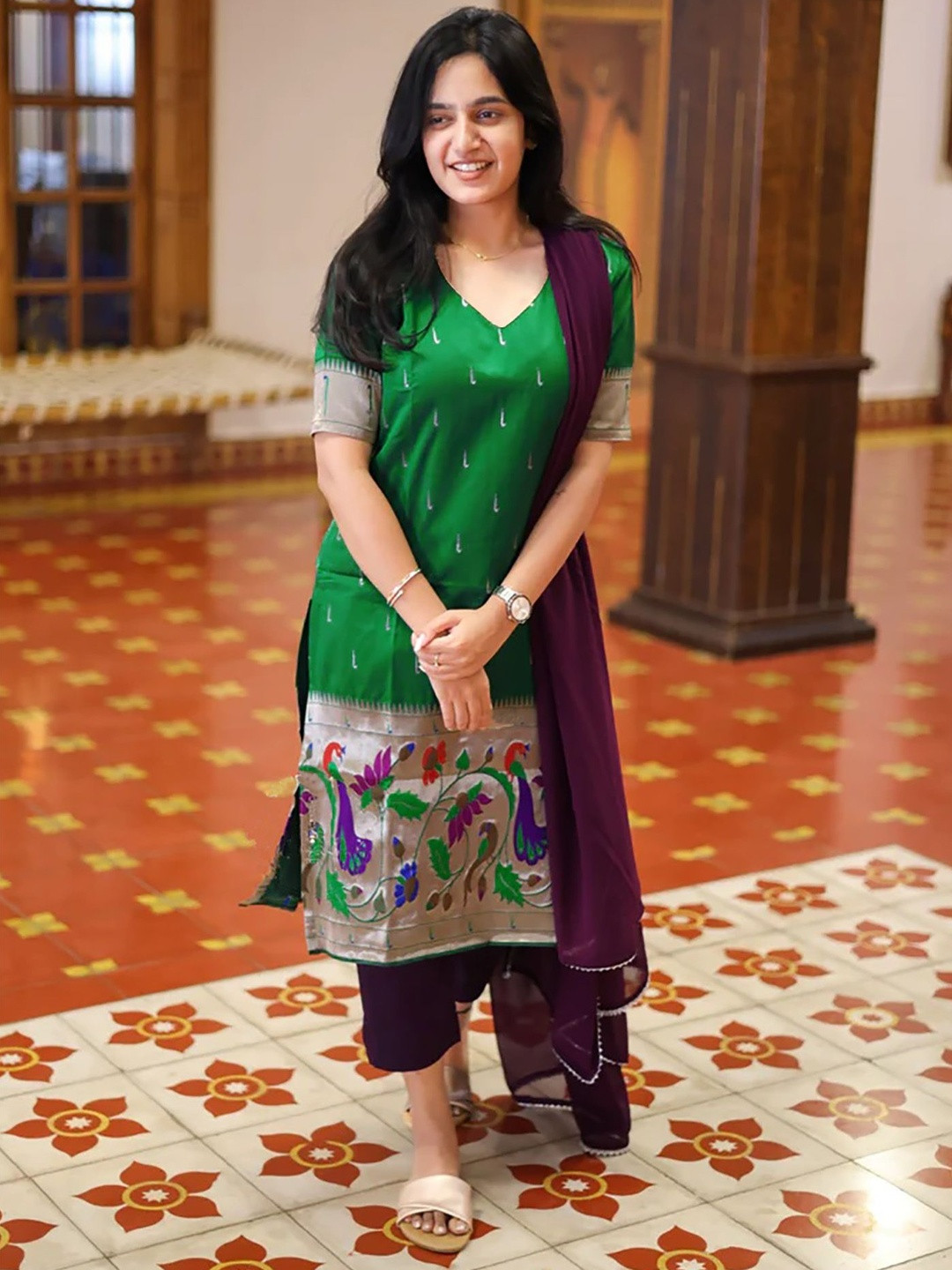 ATOXIC Womens Embroidered Kurta Pant set with Dupatta