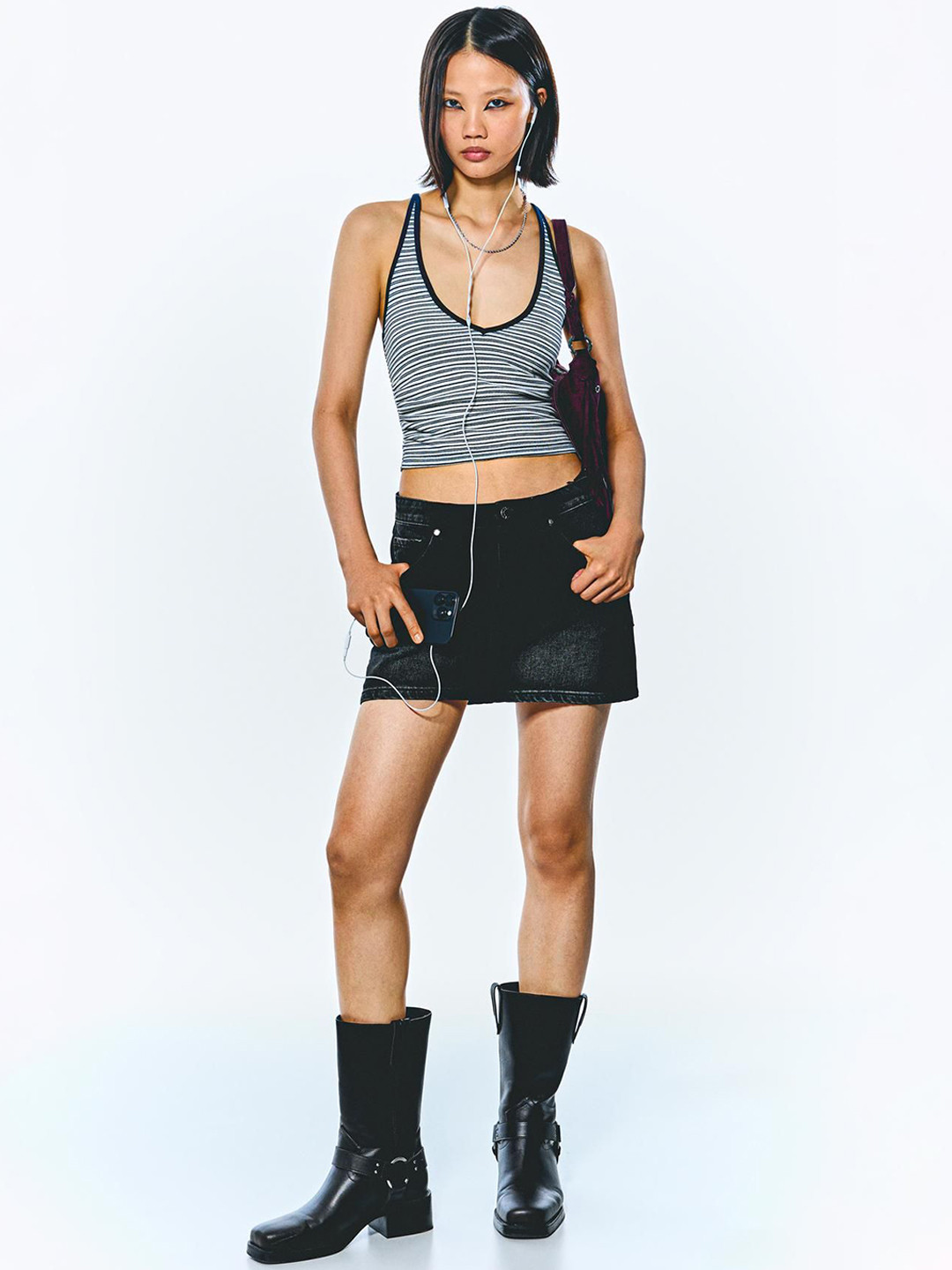 Bershka Pure Cotton Denim Mini Skirt