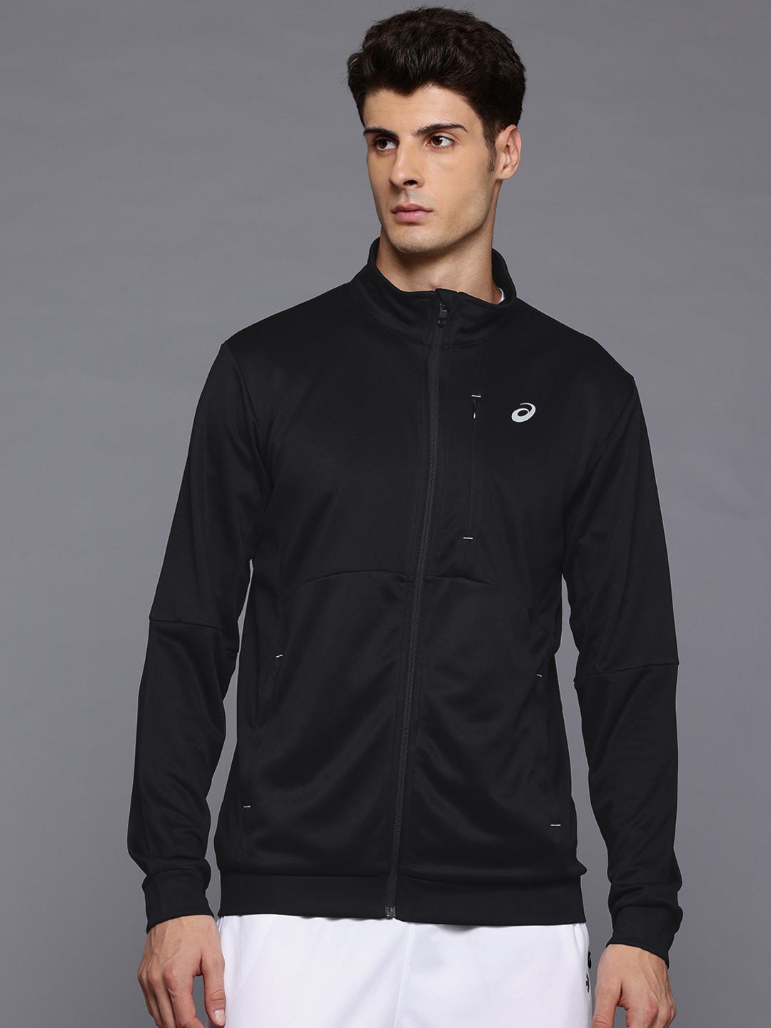 ASICS Mock Collar Reflective Detail Paneled Running Jacket