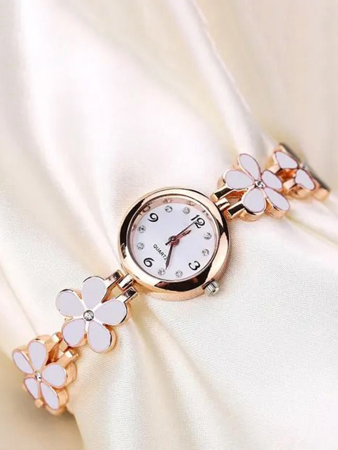 FROZIL Women Dial & Stainless Steel Bracelet Style Straps Analogue Watch Fl White