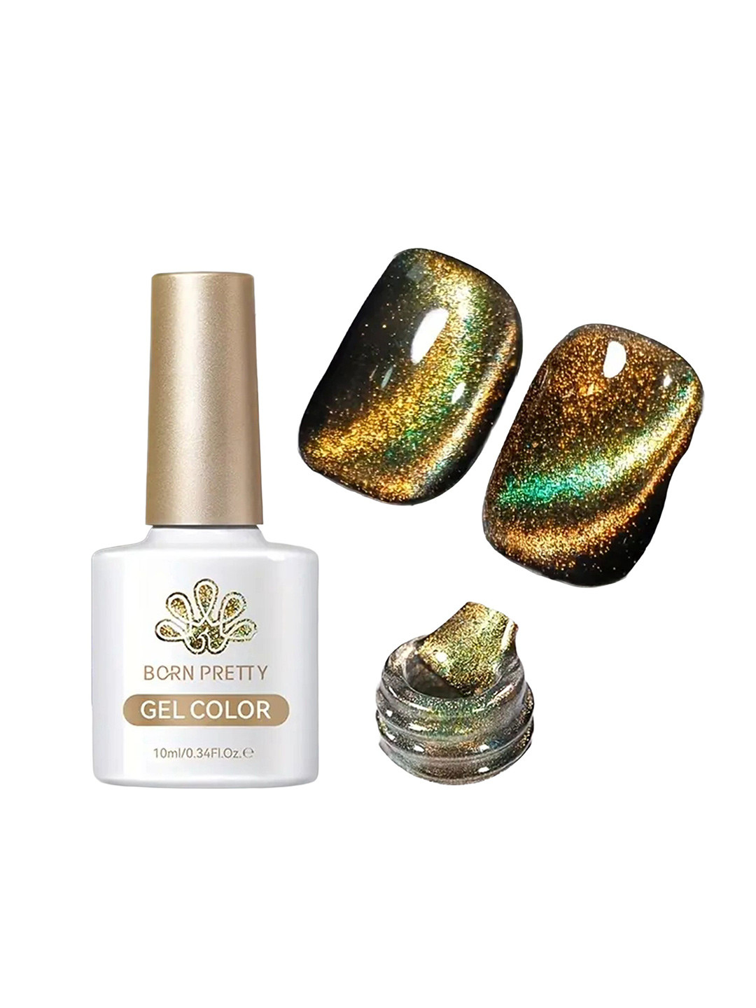 BORN PRETTY Long Lasting High Gloss Polaris 9D Cat Eye Magnetic Gel Polish-10ml-MY33