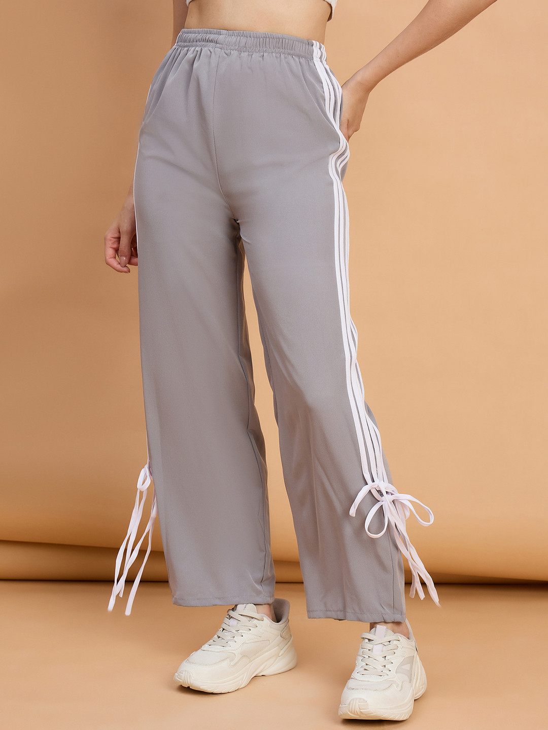 QIOA Sporty Women Relaxed-Fit Side Stripe Track Pants
