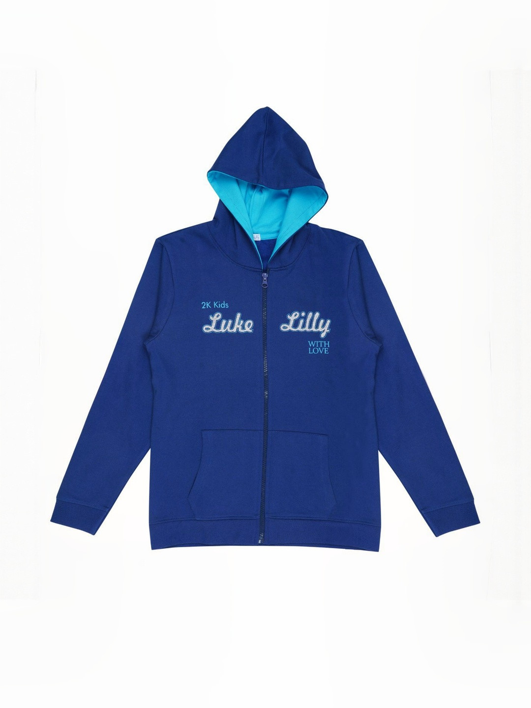 Luke & Lilly Boys Blue Solid Hooded Sweatshirt
