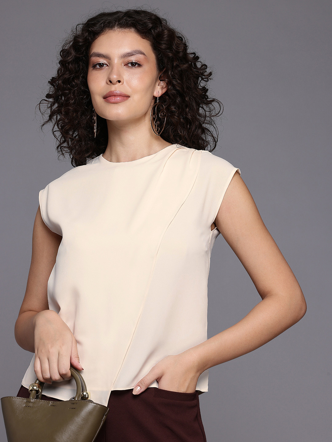 Allen Solly Woman Layered Cap Sleeve Casual Top