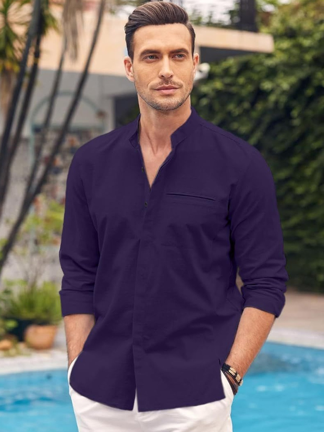 Bellstone Men Solid Regular Fit Casual Shirt