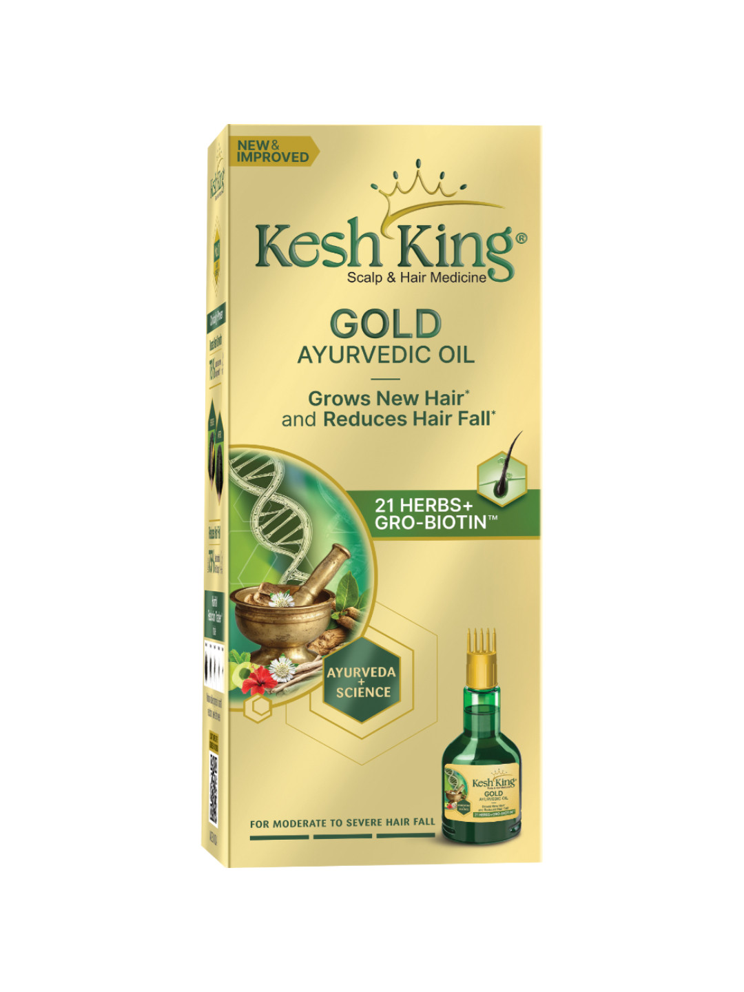 Kesh King Gold Ayurvedic Hair Oil with 21 Herbs & Gro-Biotin - 450 ml