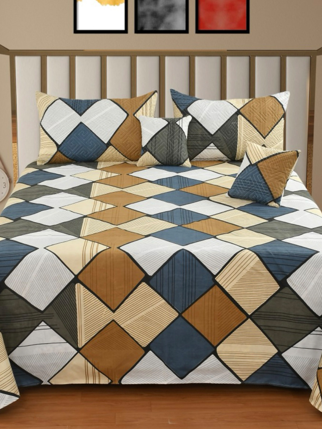 Homio  Sahara Green Cotton King Bedsheet Set 2.28 x 2.28m