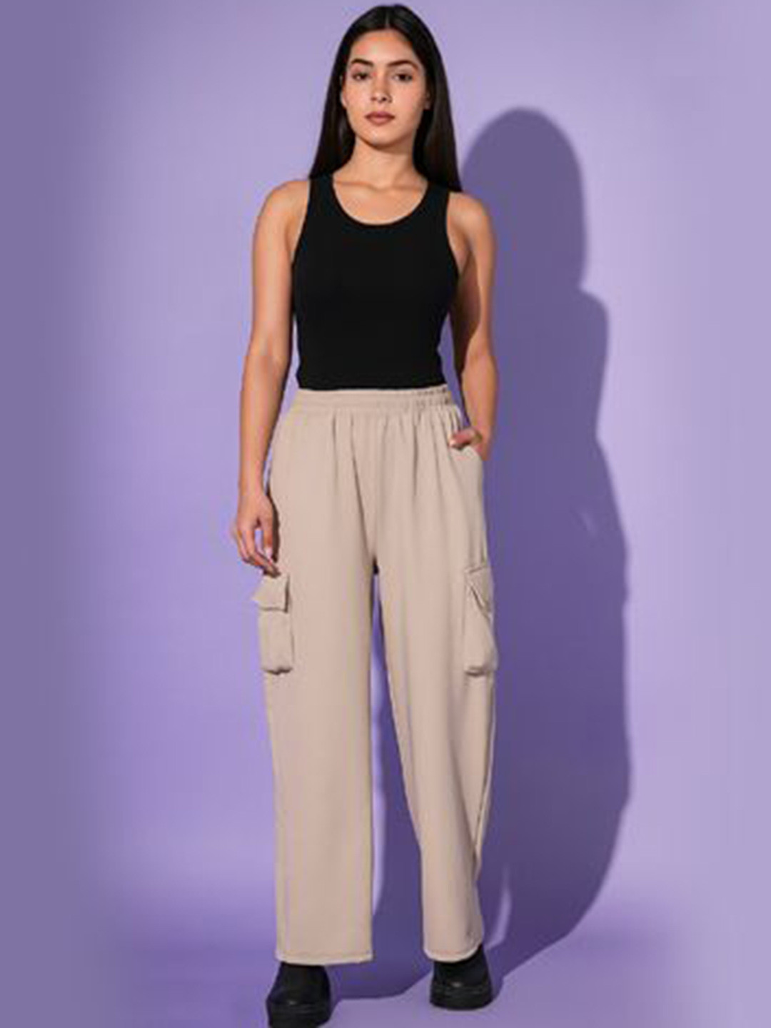 Lifetarm Women Original Mid-Rise Regular Fit Flat-Front Cargos Trousers