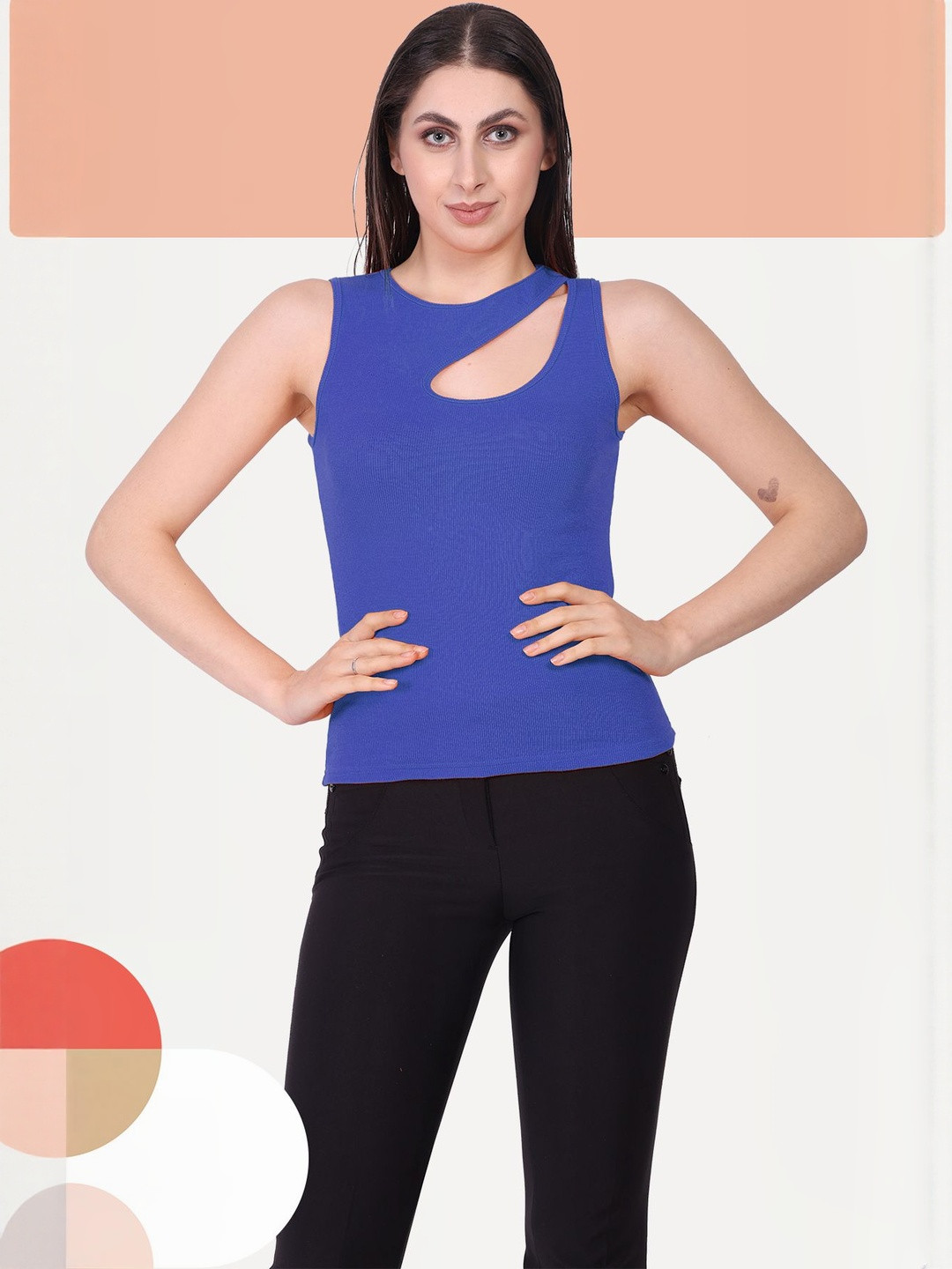 SSTAIR Ribbed Cut Out Tank Top