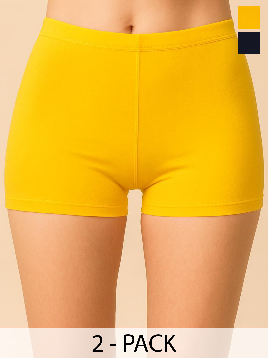 CKARFE Pack Of 2 Mid-Rise High Coverage Boy Shorts Briefs