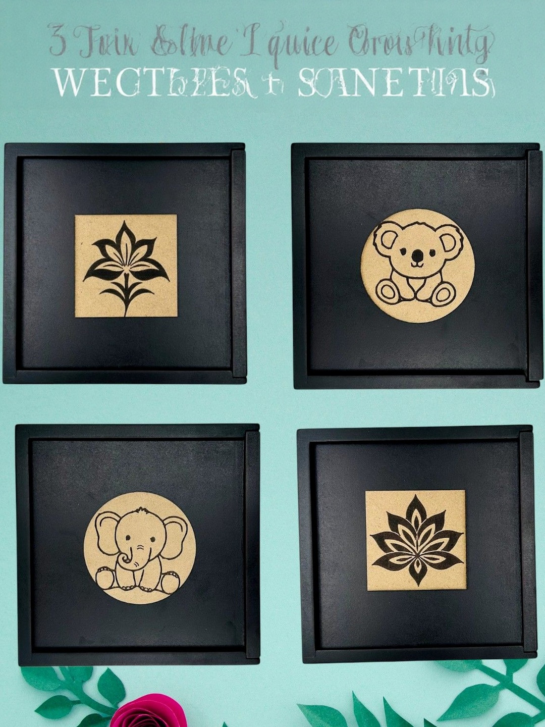 Angira handicrafts Brown Set of 4 Wooden Dry Fruit Boxes