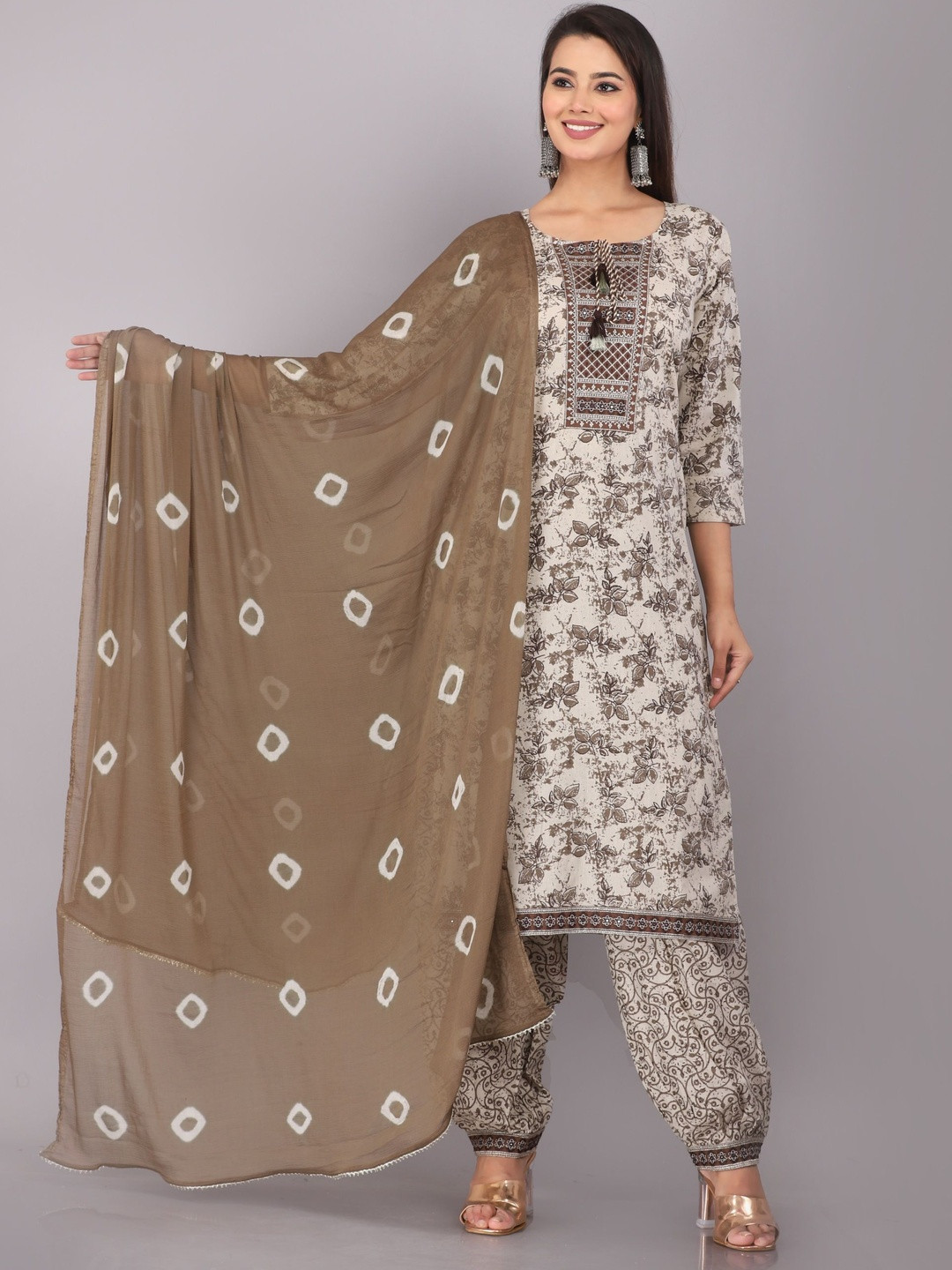 Jyoti Floral Printed Kurta With Patiala & Dupatta