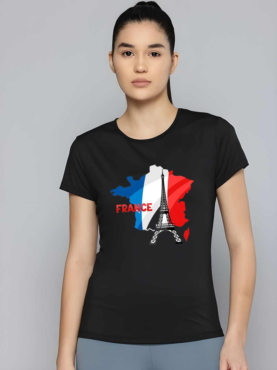 SZN France Graphic Printed Round Neck Short Sleeves Sports T-shirt