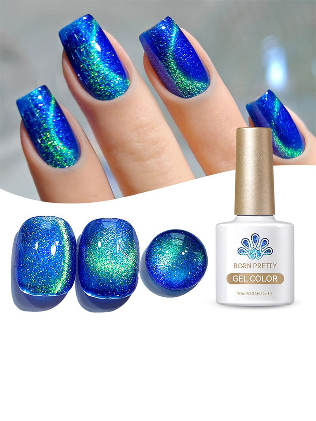 BORN PRETTY Long Lasting High Gloss Glass Cat Magnetic Gel Polish 10ml -MY44 Interstellar