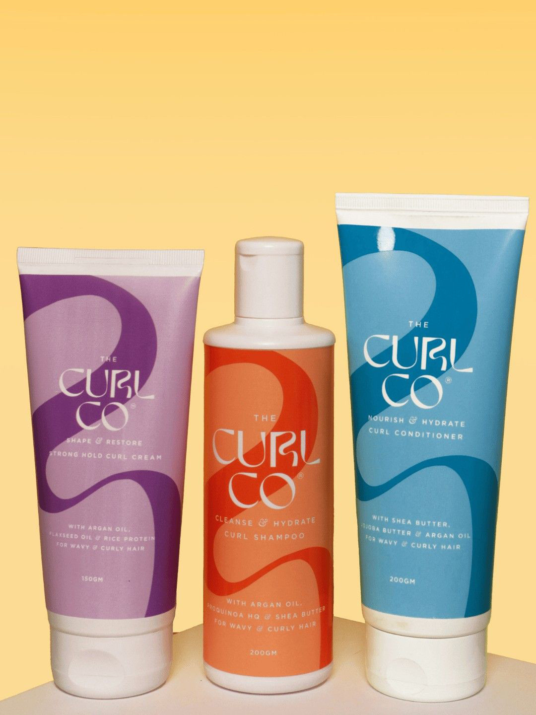 The Curl Co Set Of 3 Shampoo- 200 g- Conditioner- 200 g & Stronghold Curl Cream- 150 ml