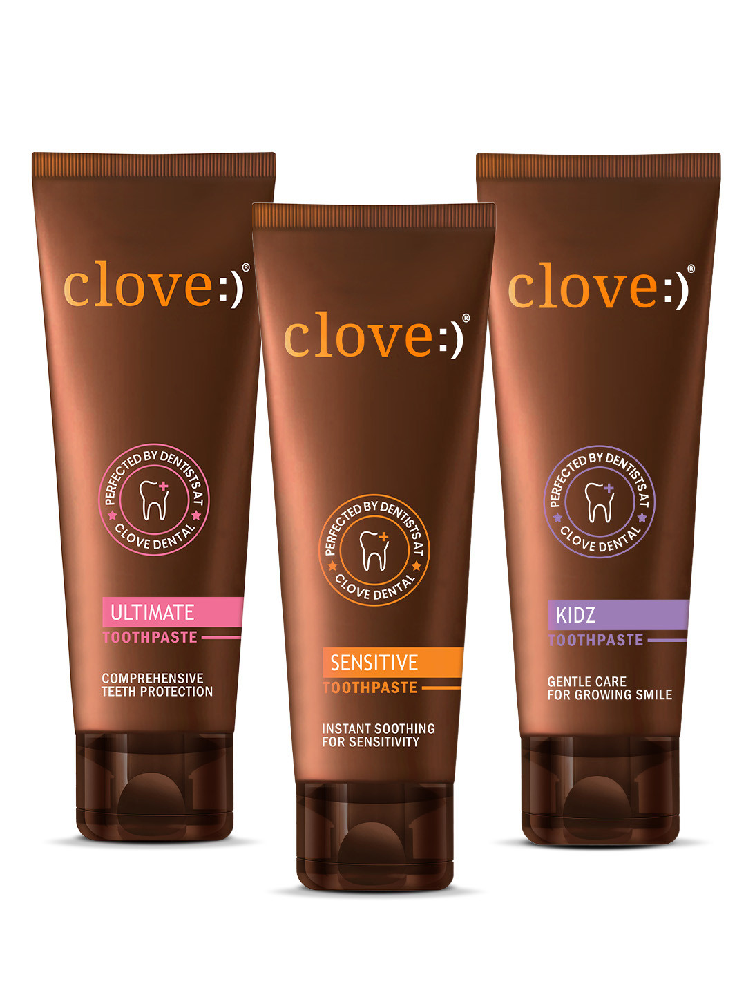 Clove Oral Care Set Of 3 Ultimate Kidz & Sensitive Toothpaste - 100 g Each