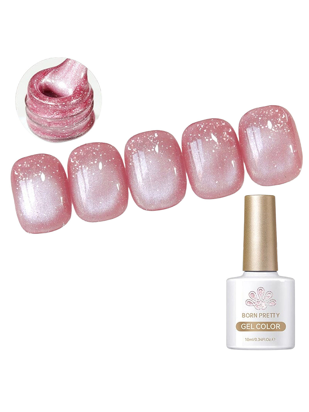 BORN PRETTY Long Lasting Glossy Glitter Cat Eye Magnetic Gel Polish-10ml-MY60 Mambo Ice