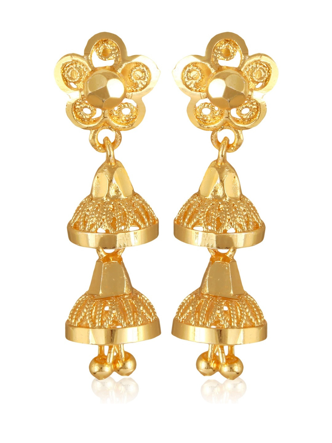 VIVASTRI Gold Plated Jhumki Earrings