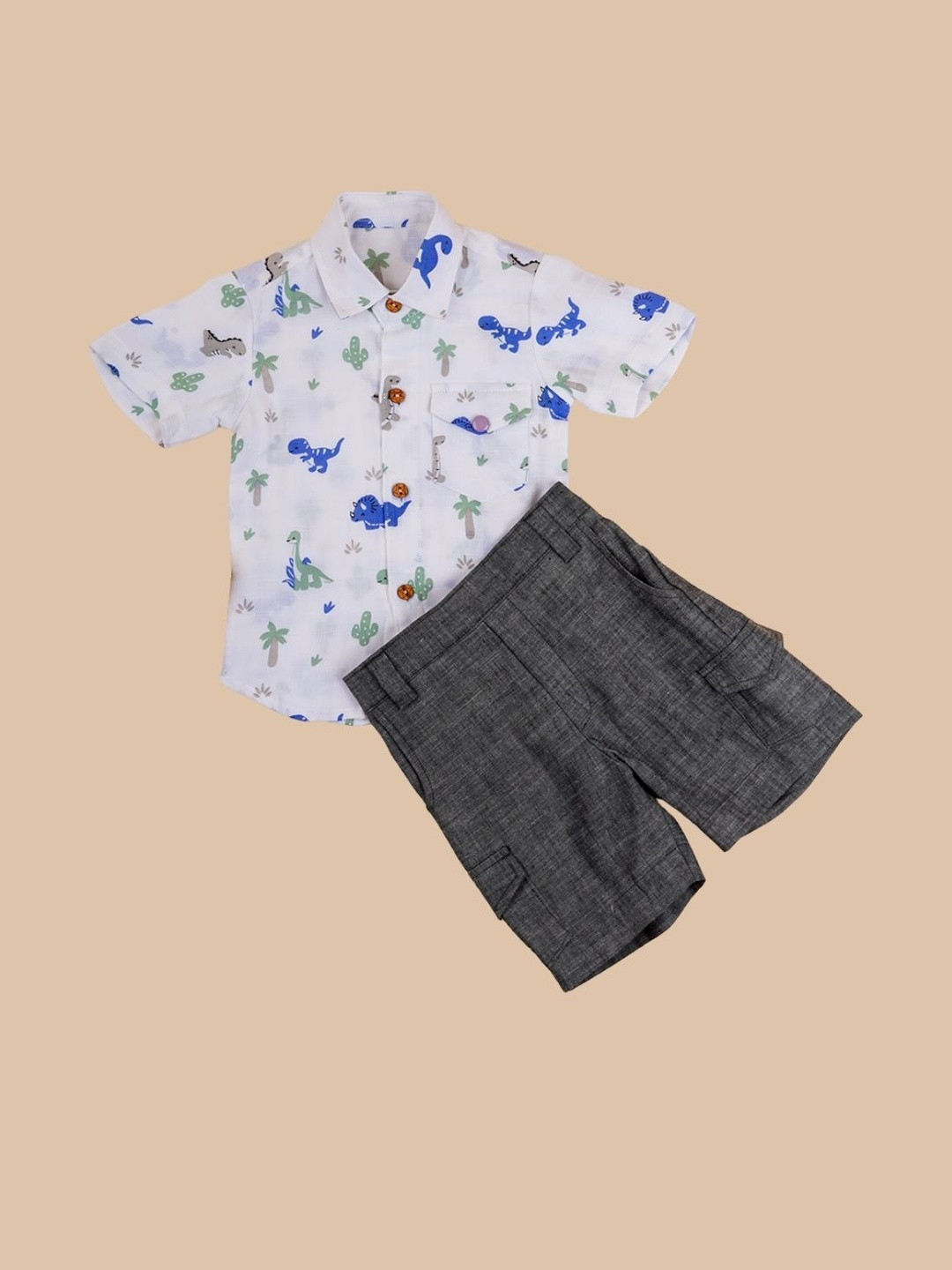 LOYZO-LOYAL TO JOY Boys Cotton Adventures Shirt & Shorts Clothing Set