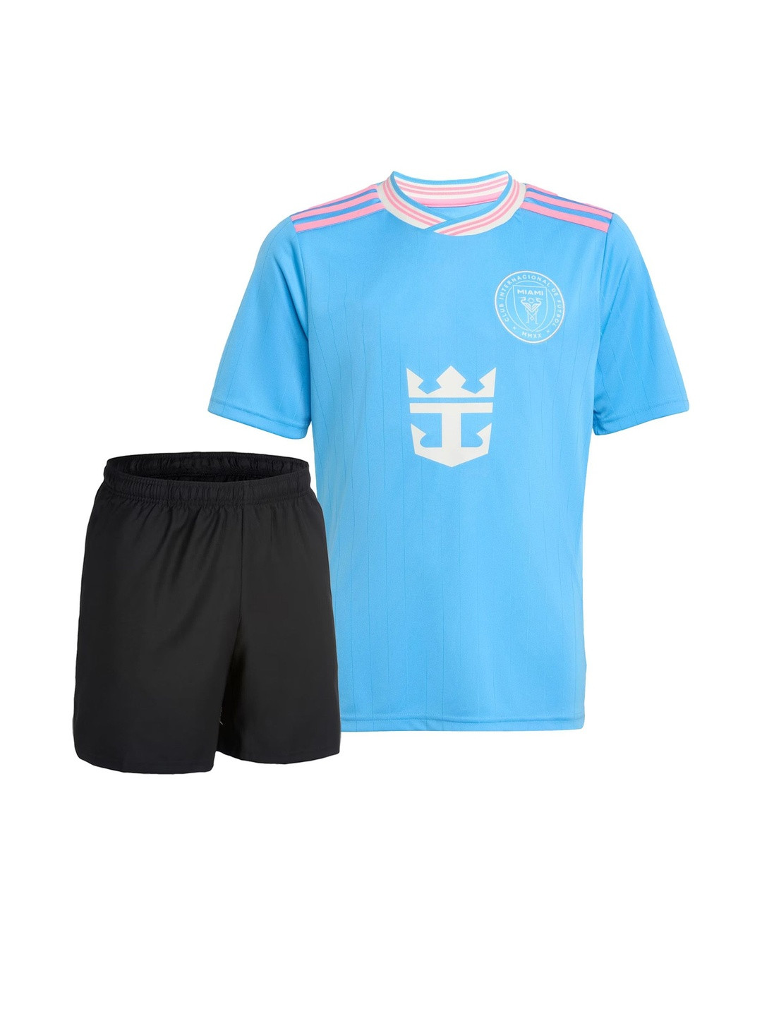 dostitch Boys Blue Polyester Leonardo Messi 10 Printed Cotton Clothing Set