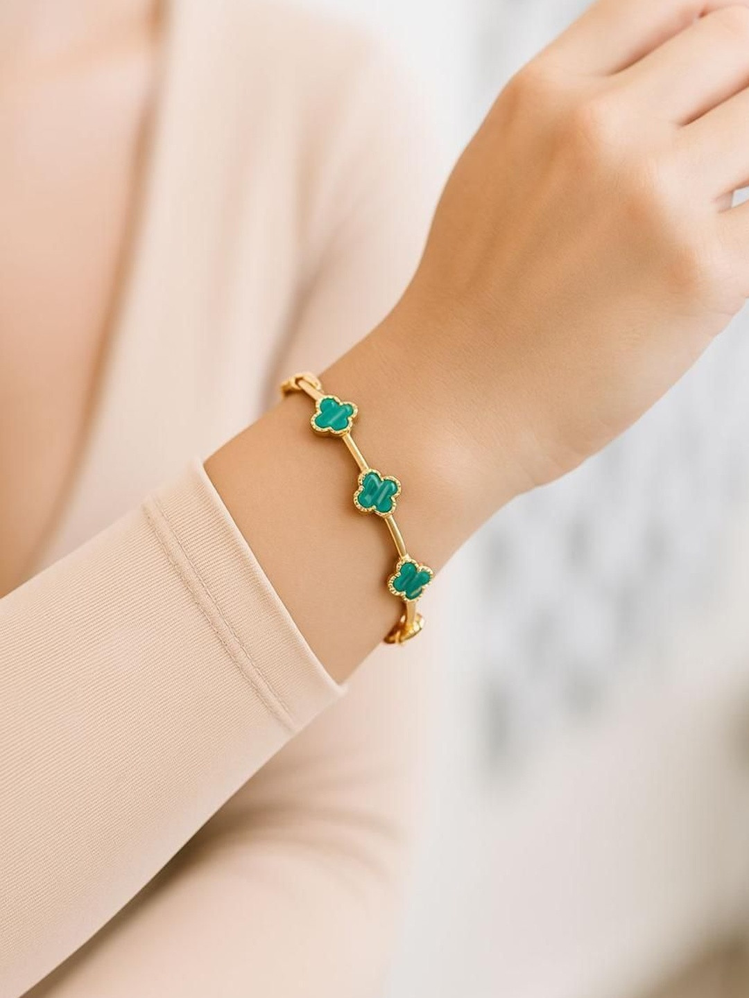 winkelstreet Brass Gold-Plated Kada Bracelet