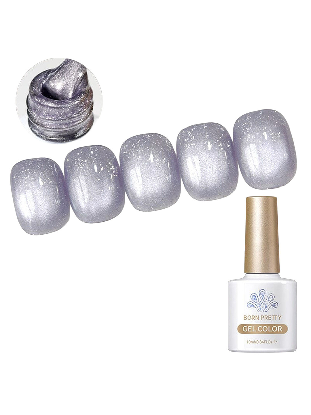 BORN PRETTY Long Lasting Glitter Cat Eye Magnetic Gel Polish-10ml-MY63 Mambo Ice