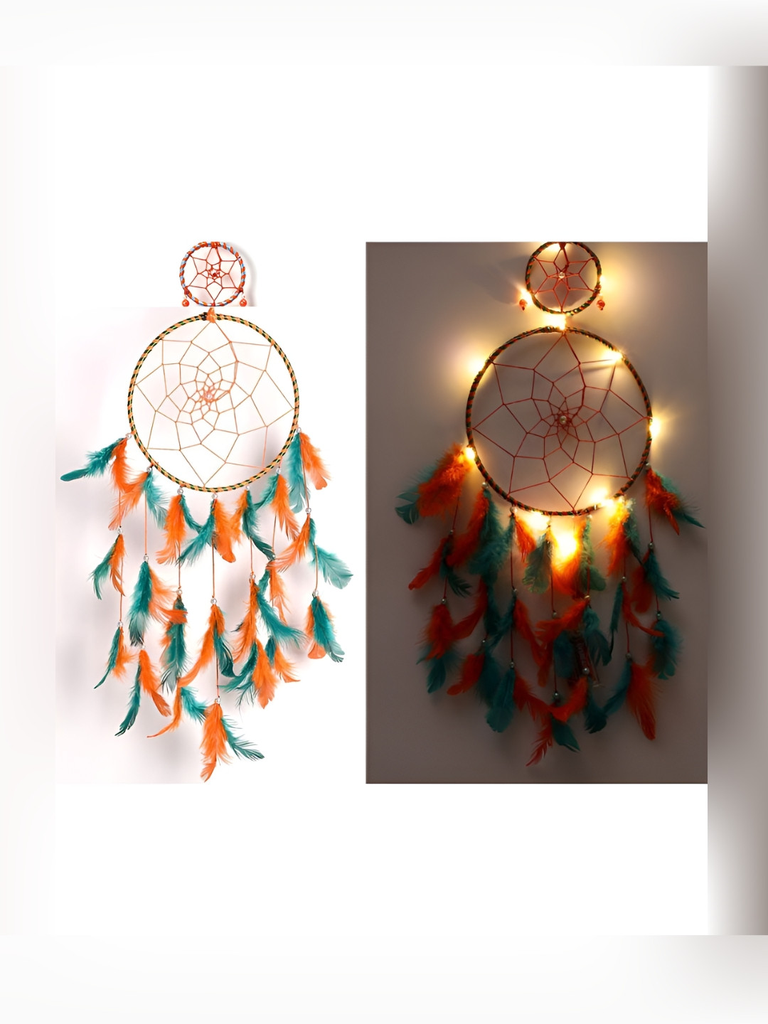 DULI Green & Orange-Coloured Dream Catcher Hangings