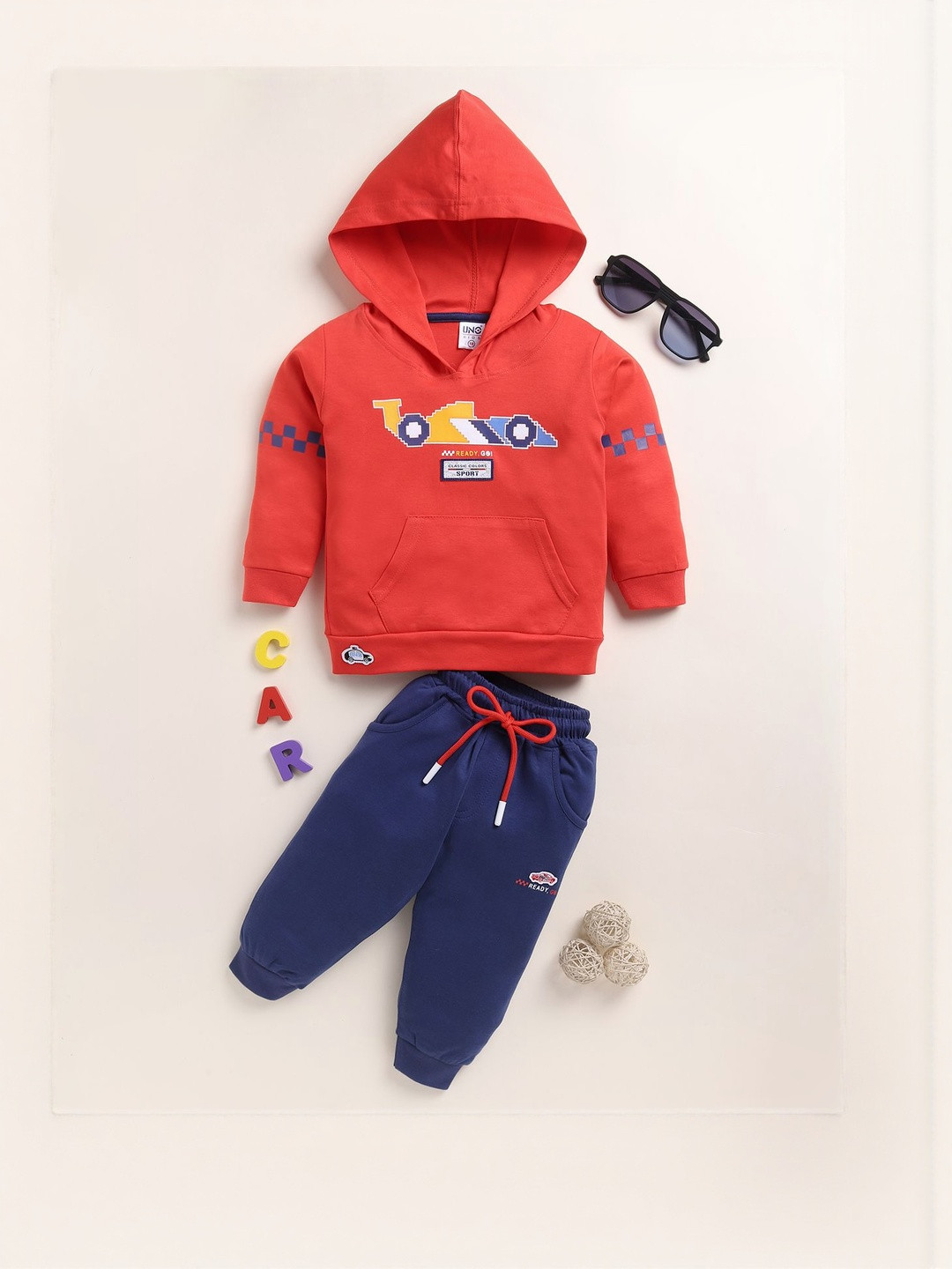 UNO KIDS Boys Cotton Printed Top & Pant Clothing Set