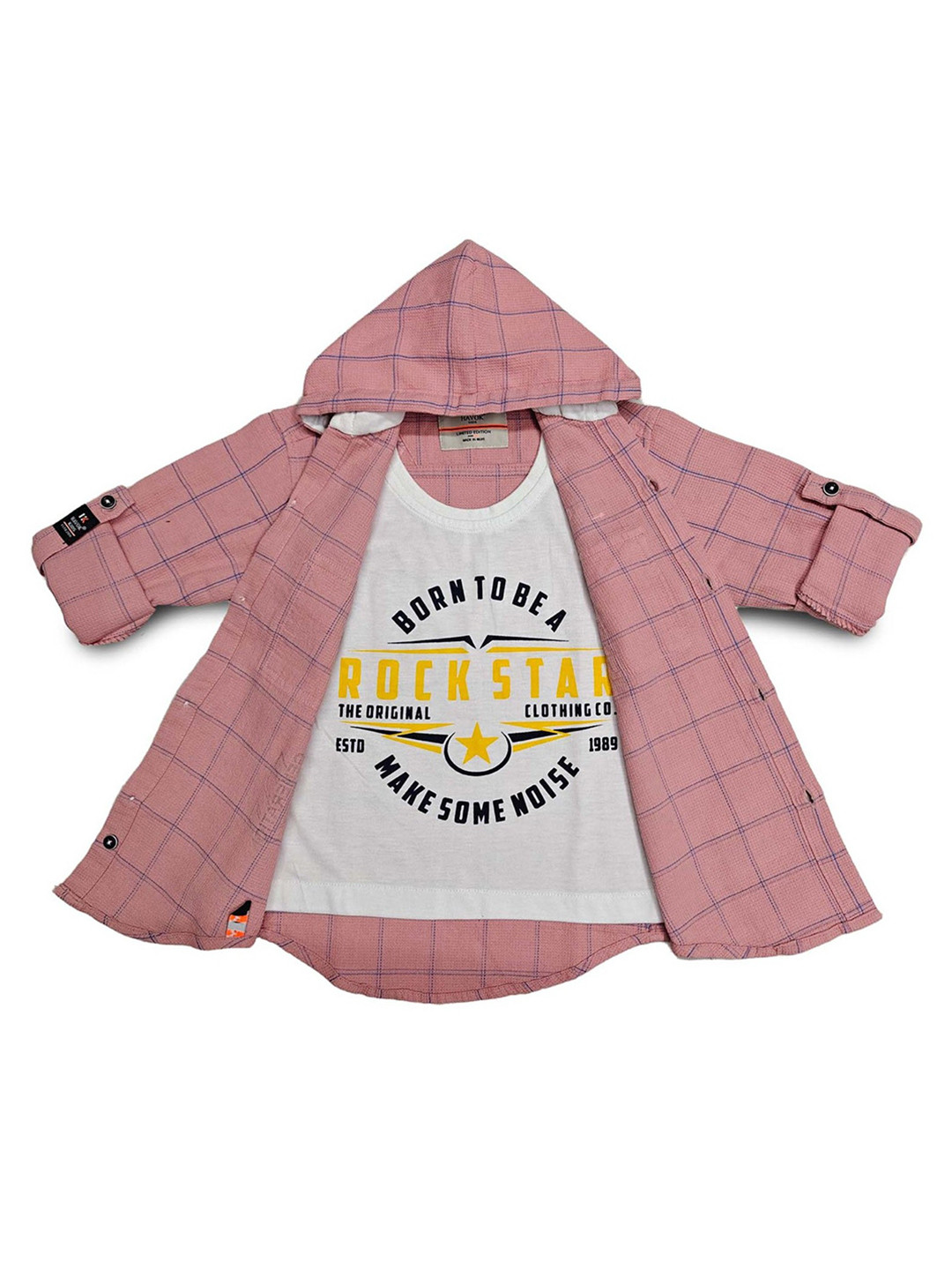 Havok kids Boys Checked Hooded Cotton Sweatshirt