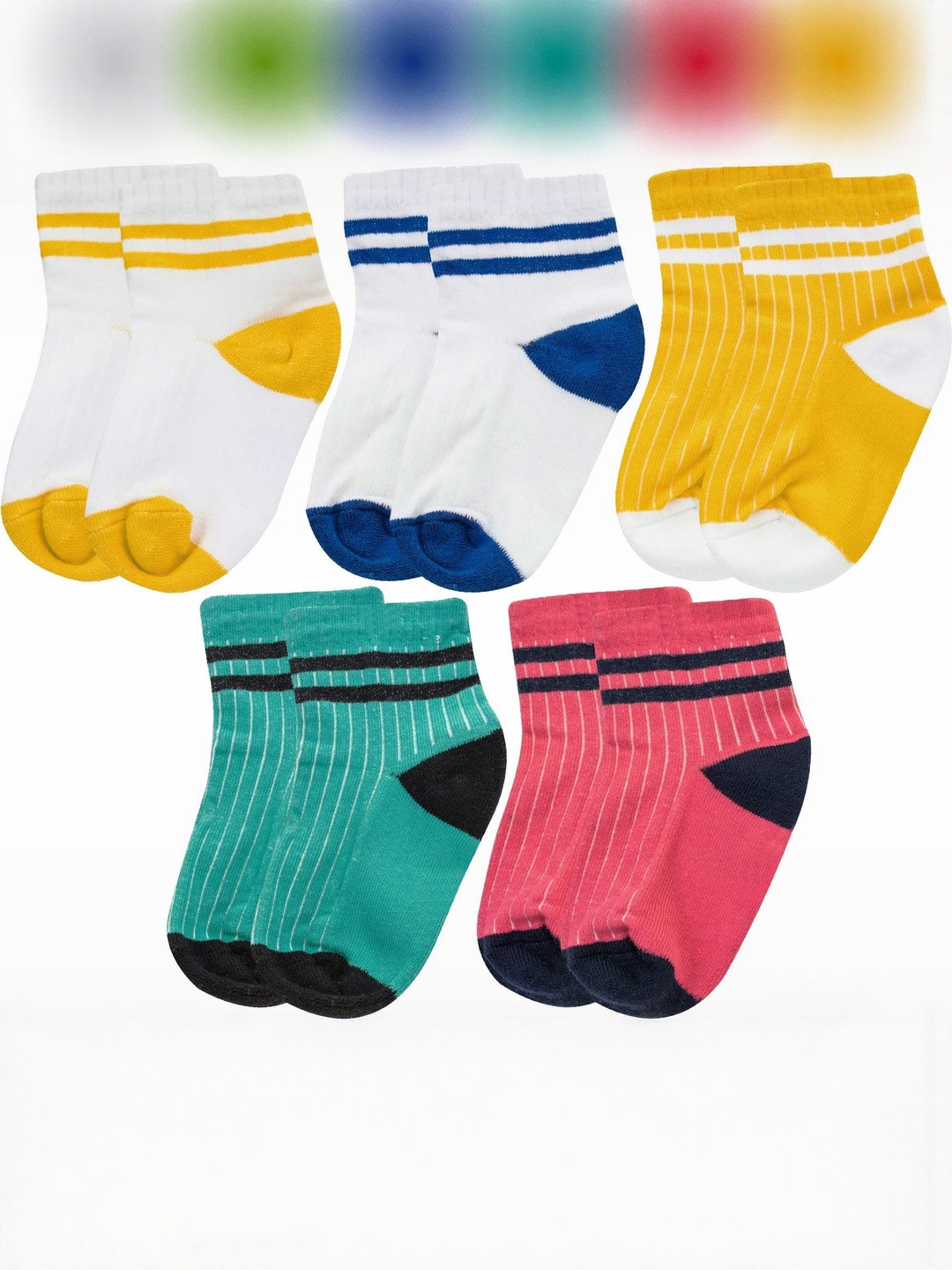 NESKA MODA Kids-Unisex Pack Of 5 Multi Ankle Length Socks