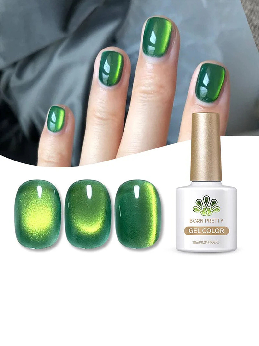 BORN PRETTY Long Lasting High Gloss Cat Eye Magnetic Gel Polish-10ml-MY39 Basil