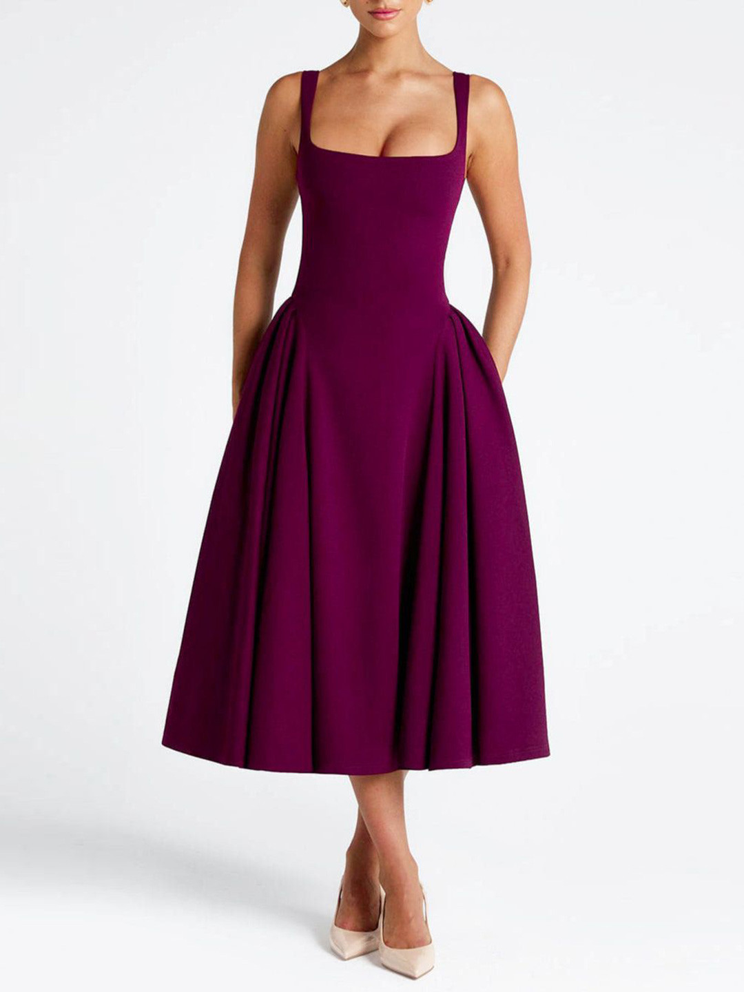 Outcast Women Pavlina Midi Dress In Cherry Lacquer